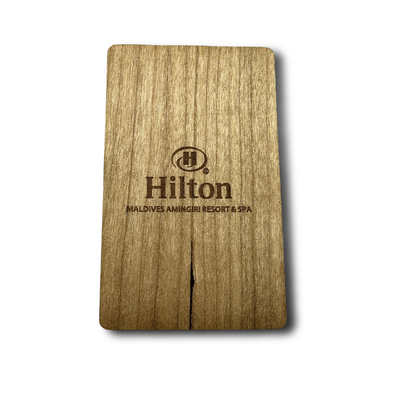 ซื้อ MIFARE คลาสสิค 1K RFID การ์ดไม้ Hilton Hotel Key Card 13.56MHz online manufacture