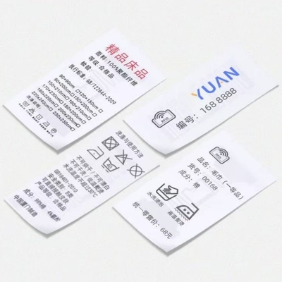 RFID Wash Care Tag UHF U8/U9 Chip เนื้อผ้าไนลอน กันน้ํา เนื้อผ้า ลายผ้า RFID Care Label สําหรับการจัดการเสื้อผ้า